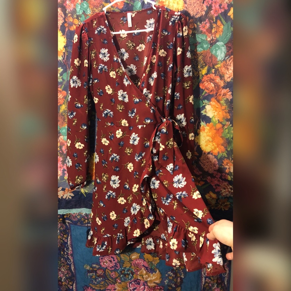 Long sleeve flowing mini dress